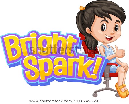 Stok fotoğraf: Font Design For Word Bright Spark With Cute Girl