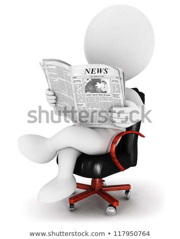 3d Man Reading News Foto stock © 3dmask