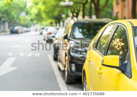 Zdjęcia stock: Rows Of Cars Parked In Residential District