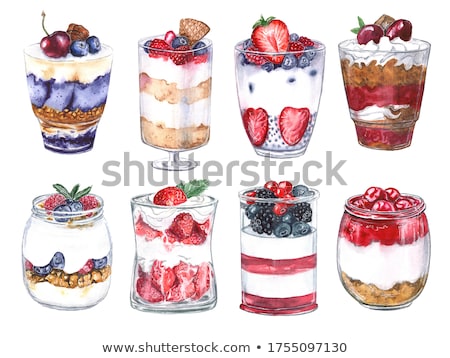 Stok fotoğraf: Blueberry Dessert In Glass