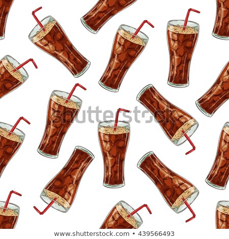 ストックフォト: Seamless Pattern Cola Scetch And Color