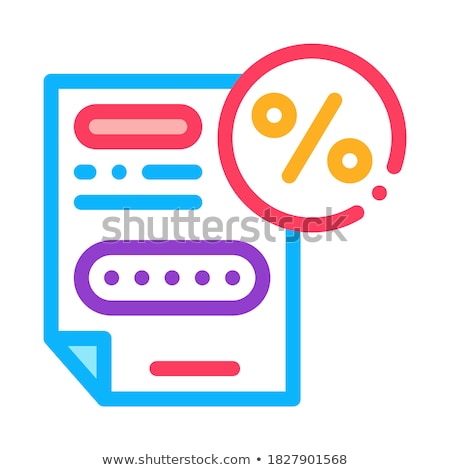 Stock photo: Bonus Percentage Document Icon Vector Outline Illustration