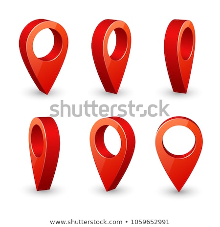 Foto stock: 3d Map Pointer Red Navigator Symbol Isolated On White Background Vector Illustration