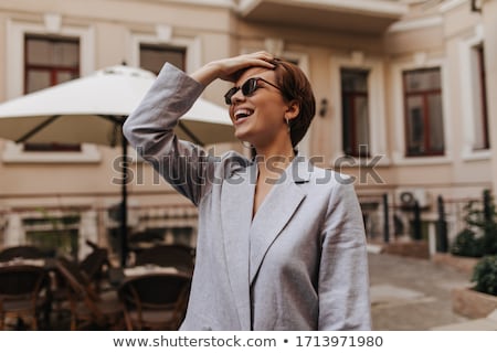 Stock fotó: Portrait Of A Beautiful Young Brown Short Haired Woman