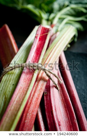 Foto stock: Colorful Rhubarb Sticks Close Up