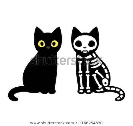 ストックフォト: Halloween Black Cat Sitting
