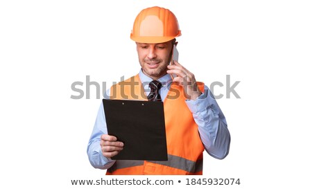 Stock foto: A Mature Architect Over The Phone