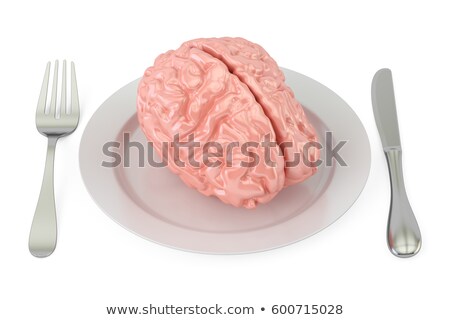 Stock fotó: A Human Brain On Plate With Fork And Knife