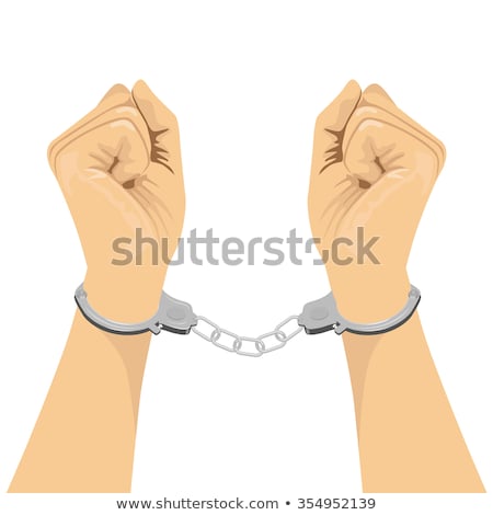 Foto stock: Female Hands In Cuffs