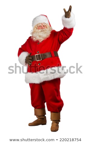 ストックフォト: Happy Christmas Santa Claus With A Welcome Gesture
