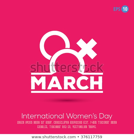 Foto stock: Womens Day Stylish Element For Greeting Card Colorful Backgroun