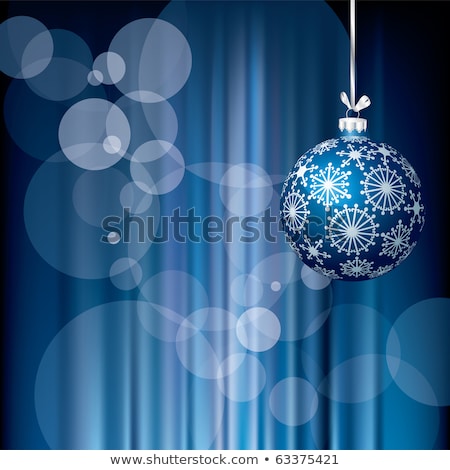 Stock foto: Christmas Ball On Abstract Blue Lights Eps 10