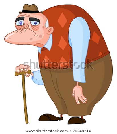 Foto stock: Comic Cartoon Furious Old Man