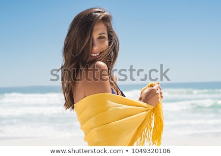 Foto stock: Brunette On The Beach