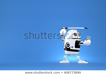 Foto d'archivio: Robot With Katana Sword Technology Concept Contains Clipping Path