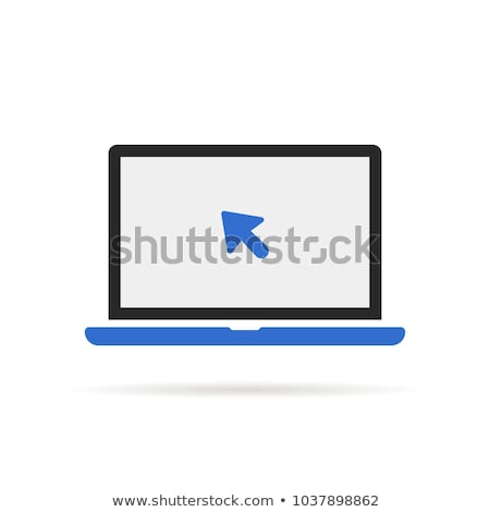 [[stock_photo]]: Computer Icon On Blue Button