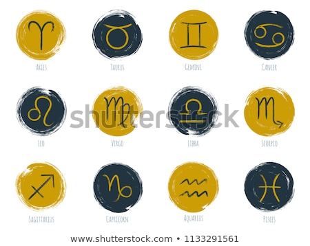 Foto d'archivio: Gold And Black Ollection Of Zodiac Signs