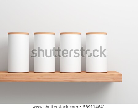 Stok fotoğraf: Three Tin Cans With Blank Label 3d Rendering