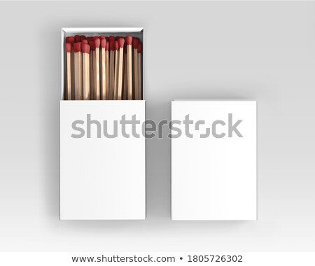 Foto stock: White Box With Wooden Matches 3d Rendering