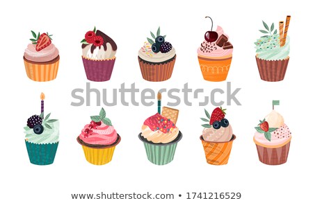 [[stock_photo]]: Glazed Sprinkle Vanilla Muffin Isolated On The White