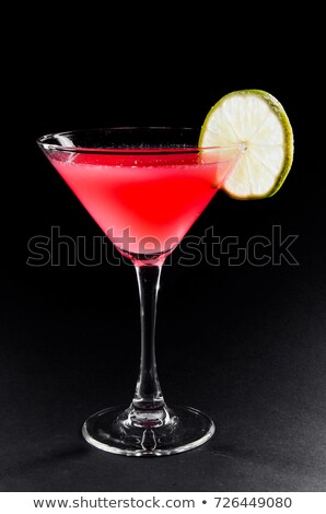 Сток-фото: Pink Cosmopolitan Cocktails Isolated On Black