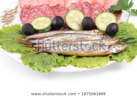 Stock photo: Kipper Fish On Composition With Vegetables