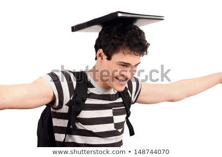 Stok fotoğraf: Boy Balancing Books On His Head