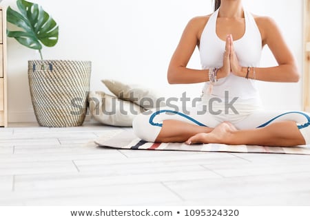 Stock foto: Sporty Brunette Woman Relaxing While Doing Yoga