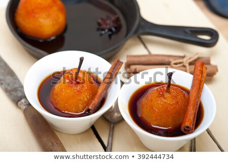 Poached Pears Delicious Home Made Recipe Foto stock © keko64