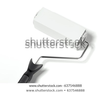 Stock photo: Paint Roller With Blank Label 3d Rendering