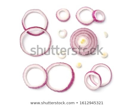 Foto stock: Slicing Red Onion