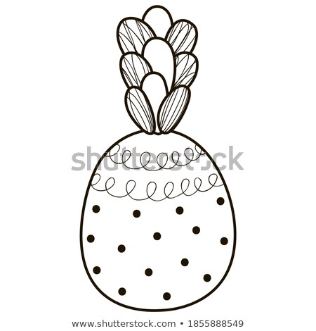 Stok fotoğraf: Pineapple With Foliage Isolated Icon Of Fruit