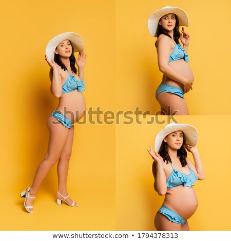 Stock photo: Collage Of An Attractive Brunette Woman Posing On A Beach