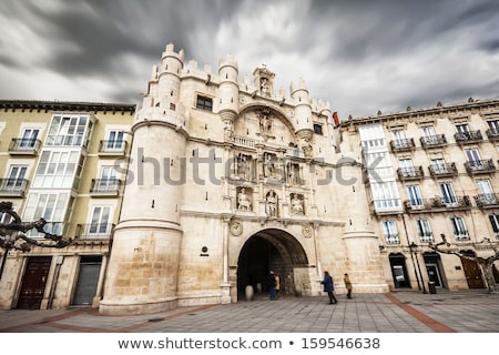 Сток-фото: Burgos Arco De Santa Maria Arch At Castilla Spain