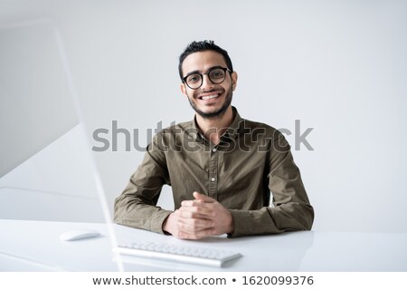 Stock photo: Happy And Friendly Businessman With Toothy Smile Is Ready To Meet Clients