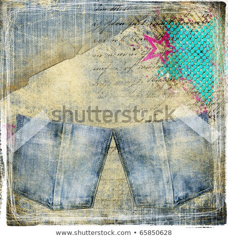 Foto stock: Abstract Beige Jeans Background With Stars For Design