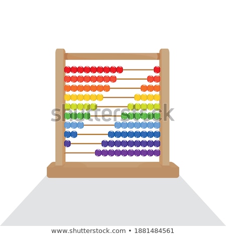 Foto stock: Abacus With Colorful Wooden Beads In Front Of White Background