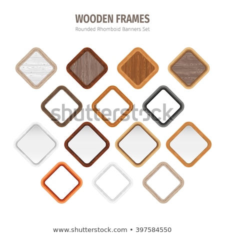 ストックフォト: Wooden Rounded Rhomboid Frames