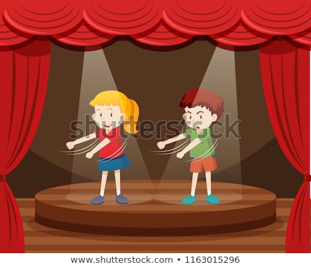 ストックフォト: Two Children Dancing On Stage