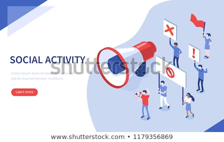 Foto stock: Strike Action Concept Vector Illustration