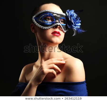 [[stock_photo]]: Female With Glitter Makeup In Masquerade Mask