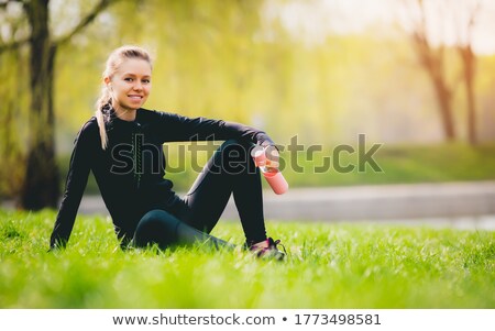 Сток-фото: Beautiful Blond Girl After Fitness Trainning