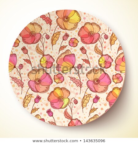 Foto stock: Dinner Plate With Floral Design