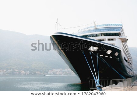 Zdjęcia stock: Kotor Bay With Moored Cruise Ship In Montenegro