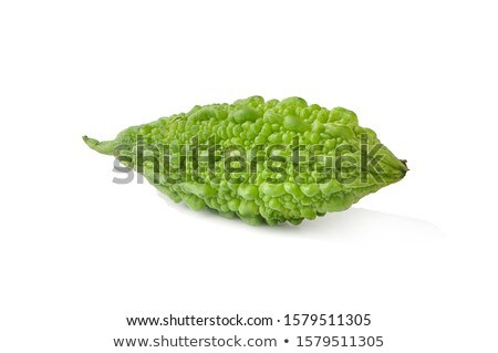 Stockfoto: Green Bitter Gourd On White Background