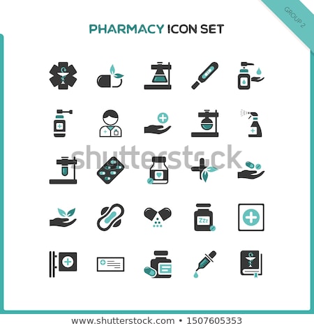 Сток-фото: Flat Pharmacy And Healthcare Icon Set Second Group Isolated Vector Illustration