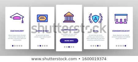 Foto d'archivio: Academy Educational Onboarding Elements Icons Set Vector