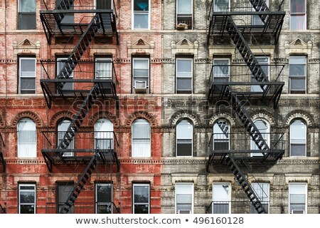 Foto stock: Brick Building Fire Escape