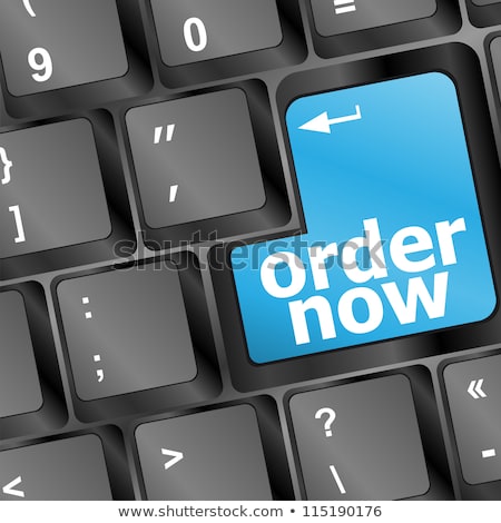 Order Now Computer Key Showing Online Purchases And Shopping Stockfoto © fotoscool