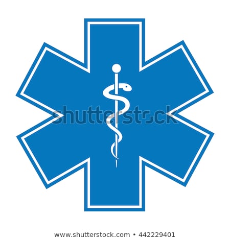 Сток-фото: Ambulance Blue Vector Icon Button